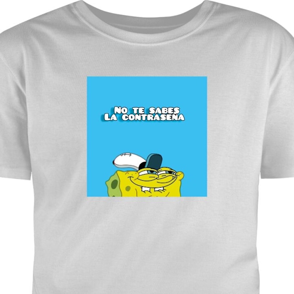 Barn-T-shirt | Bekväm T-shirt för Barn SpongeBob SquarePants grå 12-13 År