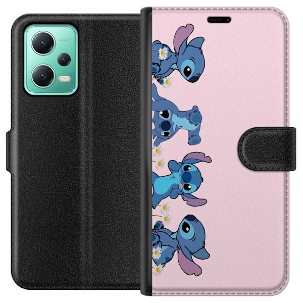 Xiaomi Redmi Note 12 Tegnebogsetui  Stitch Grin & Leg – Perf