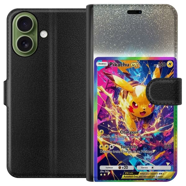 Kompatibelt Plånboksfodral till Apple iPhone 17 Pikachu gul