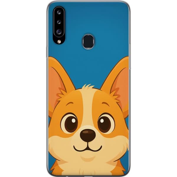Kompatibelt Mobilskal till Samsung Galaxy A20s Hello Corgi