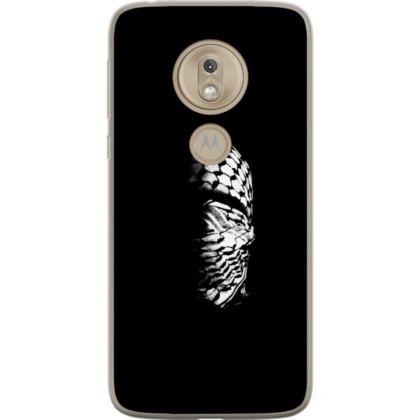Motorola Moto G7 Play Läpinäkyvä kuori Keffiyeh-kuviointi - klassinen palestiinalainen mustavalkoinen shaali, jolla on kulttuurinen merkitys