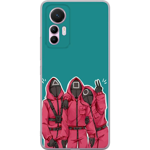 Xiaomi 12 Lite Läpinäkyvä kuori Squid Game Hahmot Graafinen Suunnittelu Sarjakuvasarjan Hahmot Suosittu TV-Teema Aasialainen Tyyli Jännittävä Tr