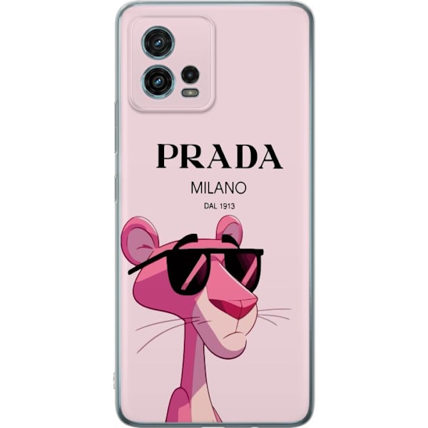 Motorola Moto G72 Läpinäkyvä kuori Prada Ruusupantteri