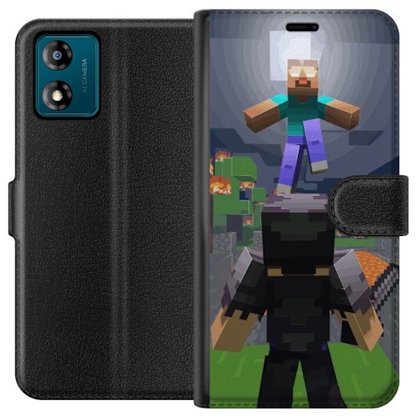 Motorola Moto E13 Lommeboketui Minecraft