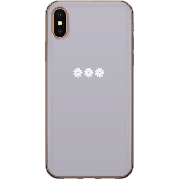 Apple iPhone XS Läpinäkyvä kuori Lila Blomminimalismi - tyylikäs kukkakuva lila taustalla