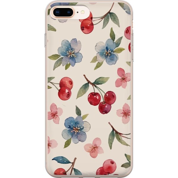 Apple iPhone 7 Plus Genomskinligt Skal Bär & Blommor – mön