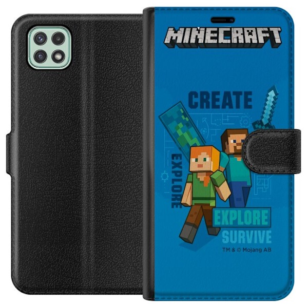 Samsung Galaxy A22 5G Plånboksfodral Minecraft Caves