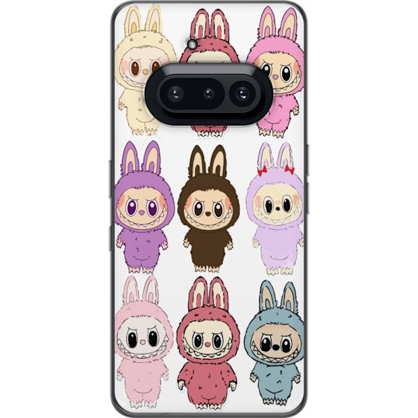 Nothing Phone (3a) Genomskinligt Skal Labubu Pink Monster – Popkonst med Kawaii-touch