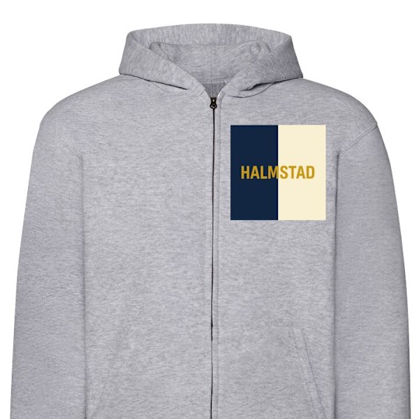 Zip-Hoodie | Hættetrøje med Lynlås til Voksne Halmstad – grå XL