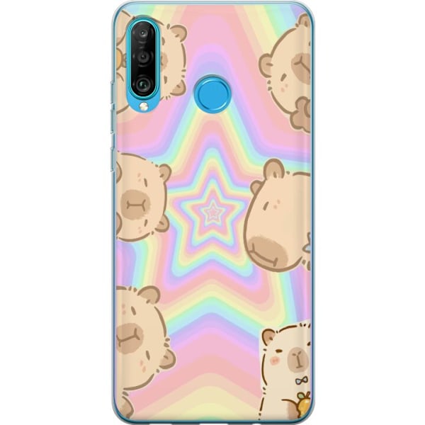 Huawei P30 lite Läpinäkyvä kuori Kawaii Capybara Galaxy Sö