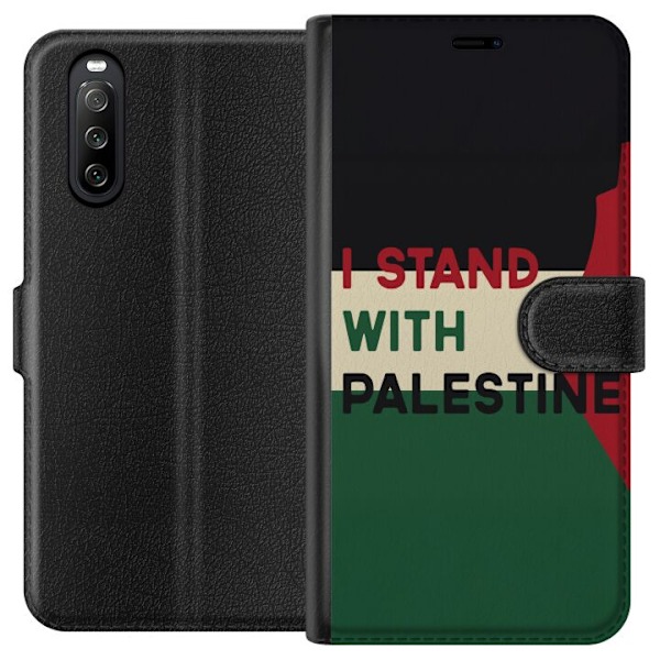 Sony Xperia 10 III Plånboksfodral Stand with Palestine – solidaritetsdesign med starkt budskap