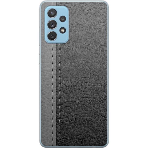 Kompatibelt Mobilskal till Samsung Galaxy A52 5G Black & Grey Leather