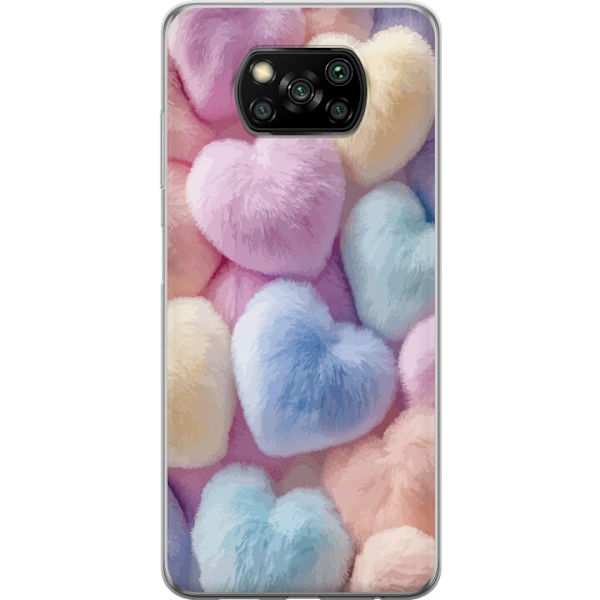 Xiaomi Poco X3 NFC Läpinäkyvä kuori Sydämet Rakkaus Graafinen Suunnittelu Romanttinen Teema Suosittu Symboli Graafinen Malli Koristelu