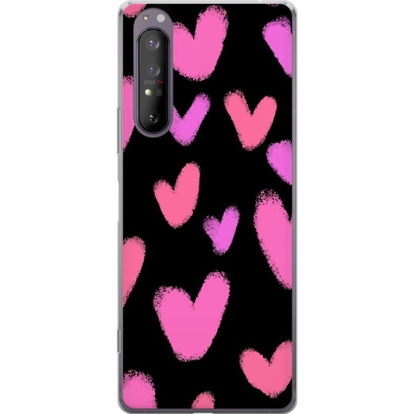 Sony Xperia 1 II Gennemsigtig cover Store Hjerter