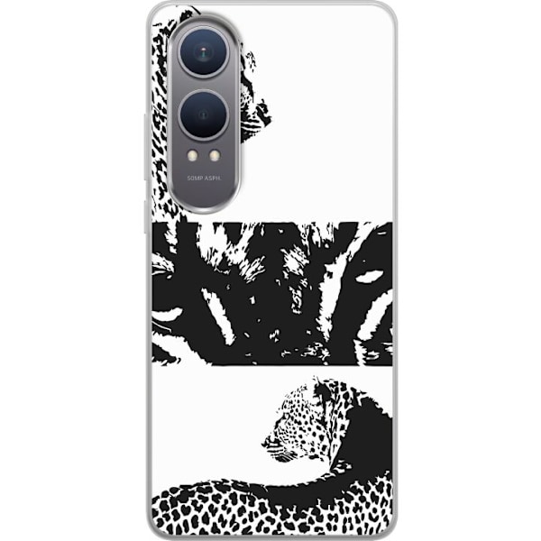OnePlus Nord CE4 Lite Genomskinligt Skal Leopard Faces – trendigt mönster med leopardansikten