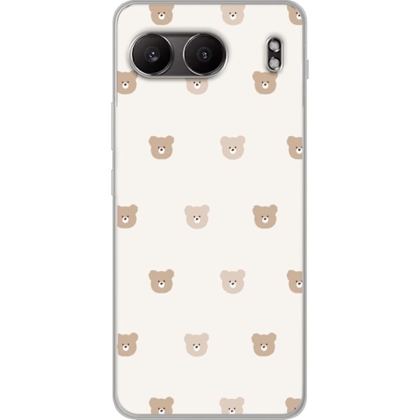 OnePlus Nord 4 Gennemsigtig cover Teddybaggrund - søde teddybjørne mod en blød baggrund