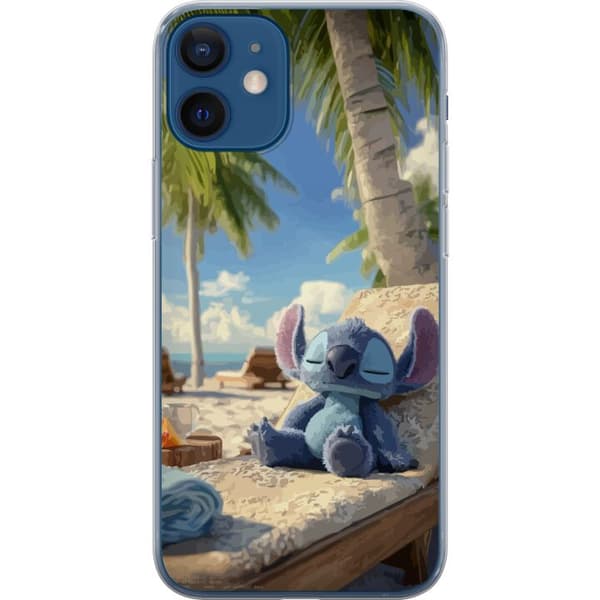 Kompatibelt Mobildeksel til Apple iPhone 12 mini Disney Stitch klemmer skilpadde tropisk strand