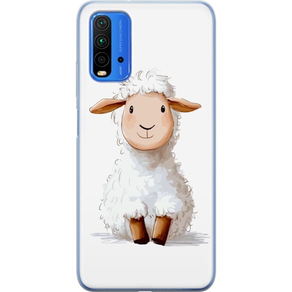 Xiaomi Redmi Note 9 4G Läpinäkyvä kuori Suloinen Lammas - lasten ja vauvan tuotteita sarjakuvatyyliin