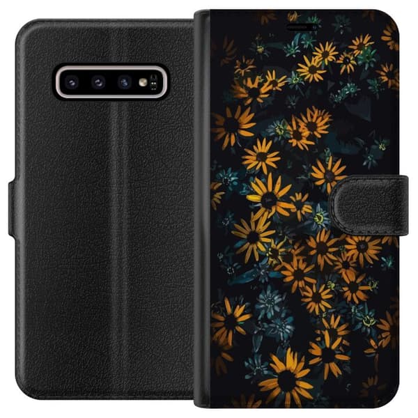 Kompatibelt Lommeboketui til Samsung Galaxy S10+ Blomster