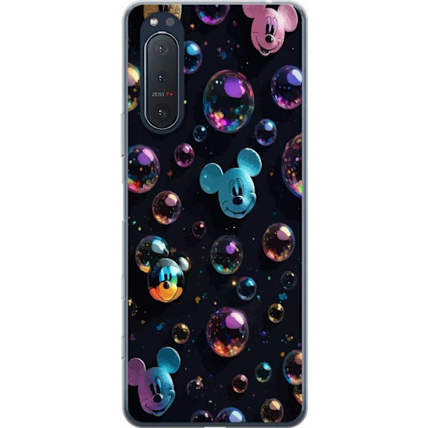 Sony Xperia 5 II Genomskinligt Skal Musse Pigg Disney Bubblor Design Roligt Motiv Populär Disneyfigur Tecknad Serie Barnklassiker