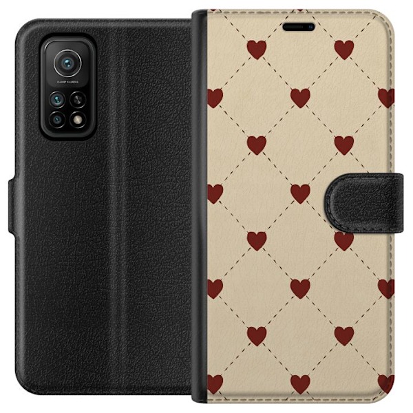 Xiaomi Mi 10T 5G Plånboksfodral Heart Grid