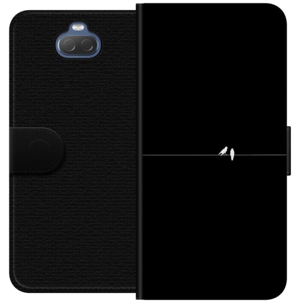 Sony Xperia 10 Lompakkokotelo Minimalistiset linnut musta
