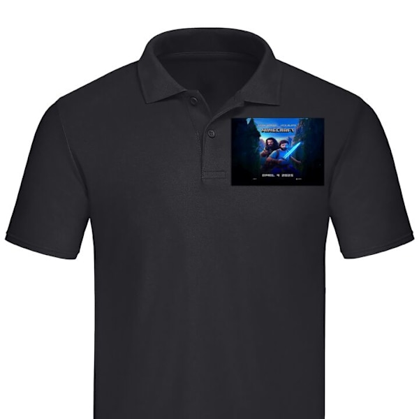 Poloshirt til Voksen | Elegant Poloshirt En Minecraft-film Sort XX-Large