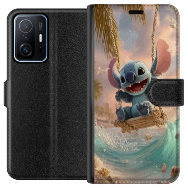 Kompatibel Tegnebogsetui til Xiaomi 11T Disney Stitch blå alien sød figur samlerobjekt