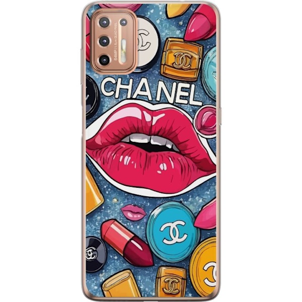 Motorola Moto G9 Plus Gjennomsiktig deksel Chanel Lips