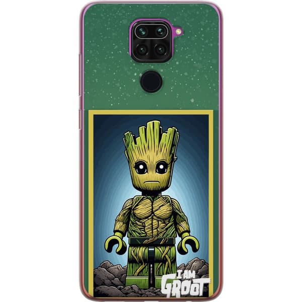 Kompatibelt Mobildeksel til Xiaomi Redmi Note 9 Robot med röda ögon grå