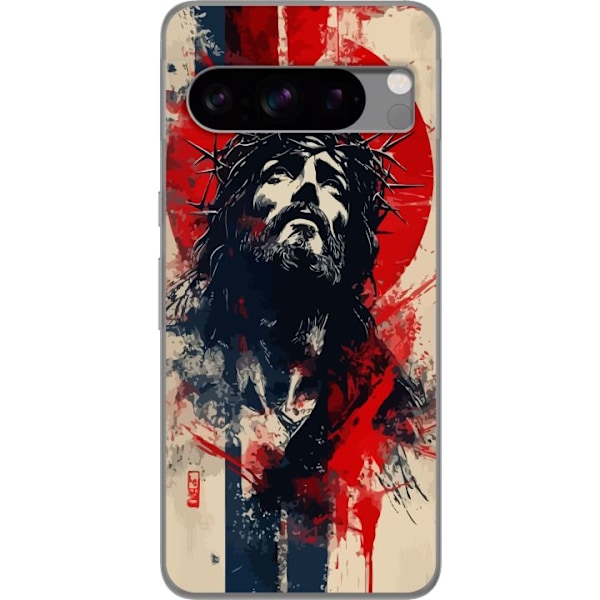 Google Pixel 8 Pro Läpinäkyvä kuori Jeesus ristillä - kristillinen aihe vahvalla symboliikalla uskosta ja toivosta