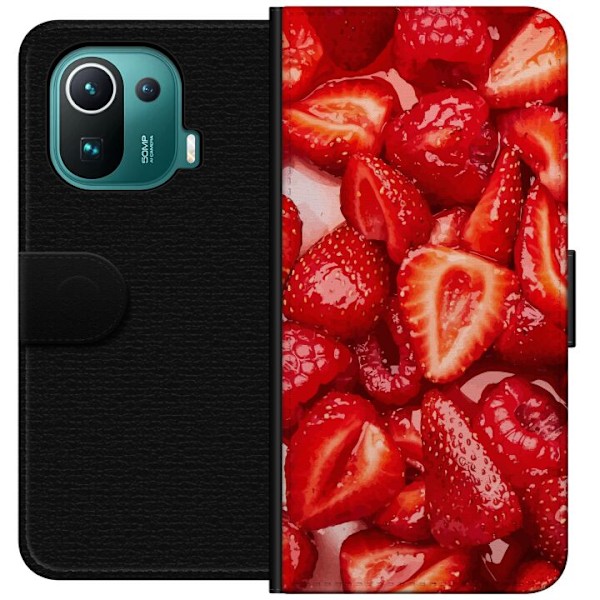 Xiaomi Mi 11 Pro Lommeboketui Jordbærmønster - søtt motiv m