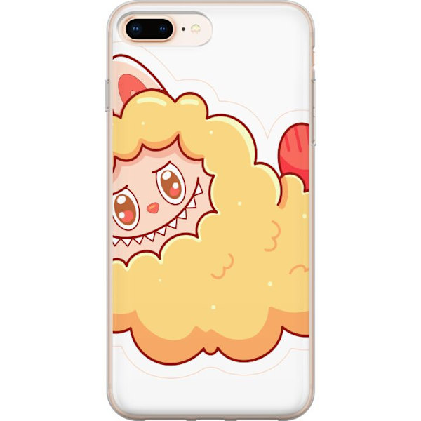 Apple iPhone 8 Plus Genomskinligt Skal Labubu Tvättbjörn Pop Mart Figur Samlarobjekt Söt Design Populärt Motiv Art Toy Kreativ Figurserie