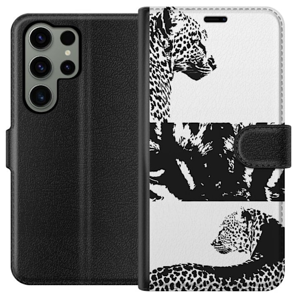 Samsung Galaxy S23 Ultra Tegnebogsetui Leopard Faces