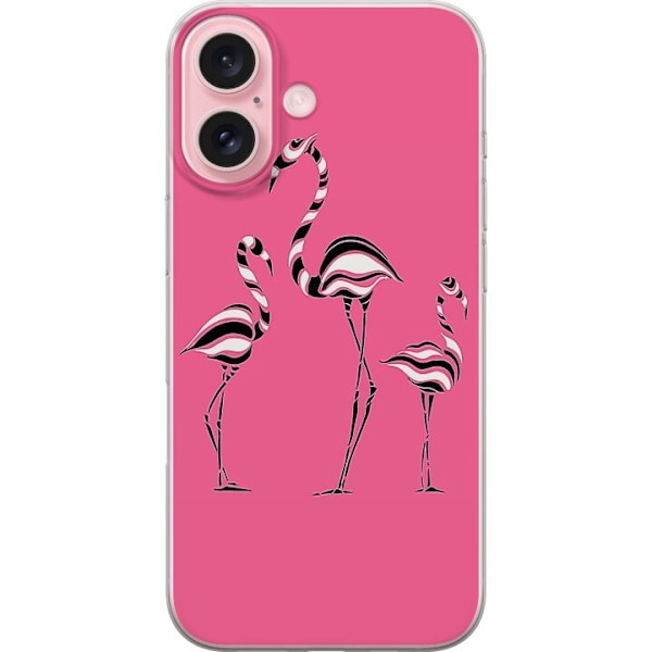 Apple iPhone 16 Gennemsigtig cover Flamingo