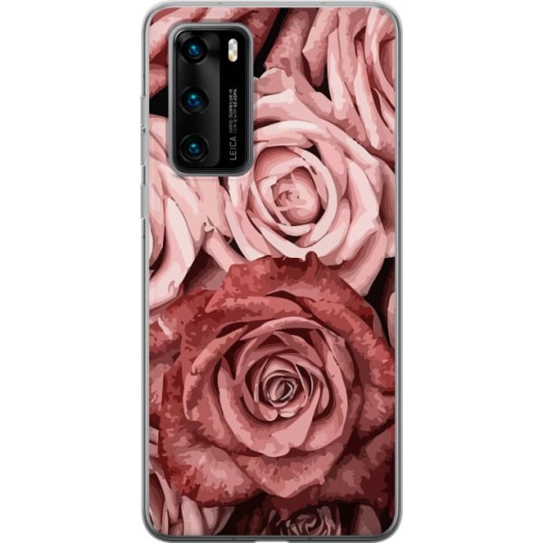 Huawei P40 Läpinäkyvä kuori Ruusut