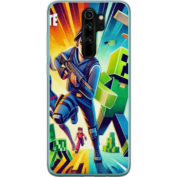 Xiaomi Redmi Note 8 Pro  Gennemsigtig cover Fortnite vs Minecr