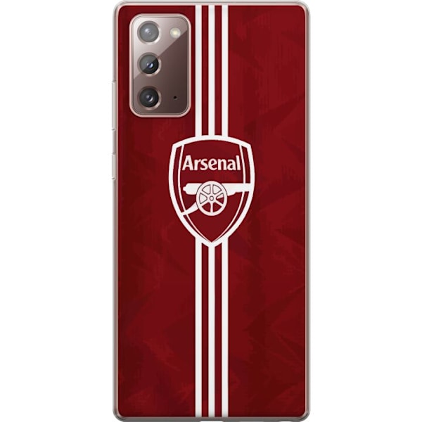 Samsung Galaxy Note20 Läpinäkyvä kuori Arsenal Emblem Jalkapallo Premier League Seuravaakuna Punainen Valkoinen Ikoninen Fanit Lontoo Urheilu Motii