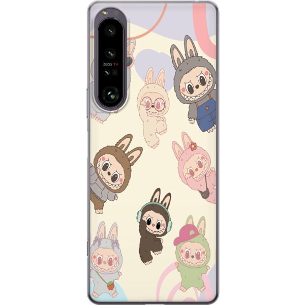 Sony Xperia 1 IV Gennemsigtig cover Labubu Pop Mart Samling Motiv Figur Samling Design Populært Art Toy Pop Mart Kreativ Grafisk