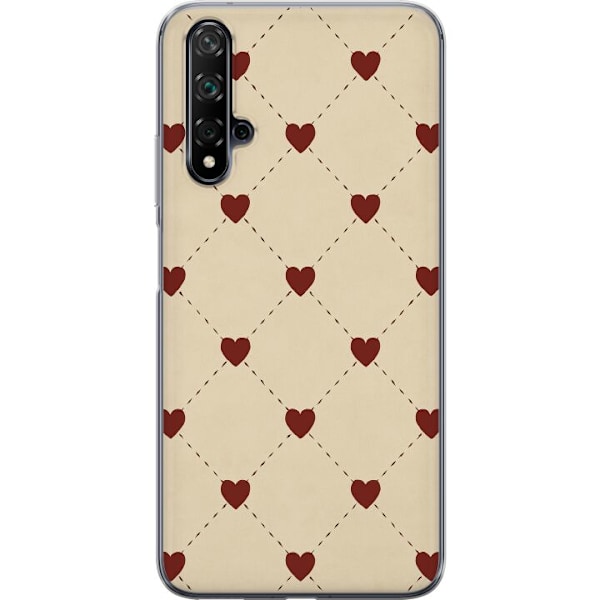 Huawei nova 5T Läpinäkyvä kuori Sydänverkko