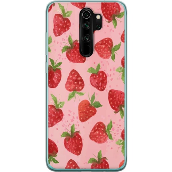 Xiaomi Redmi Note 8 Pro  Genomskinligt Skal Strawberry Dreams – jordgubbsmönster i retrostil