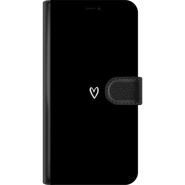 Apple iPhone 16e Tegnebogsetui Sort Hjerte