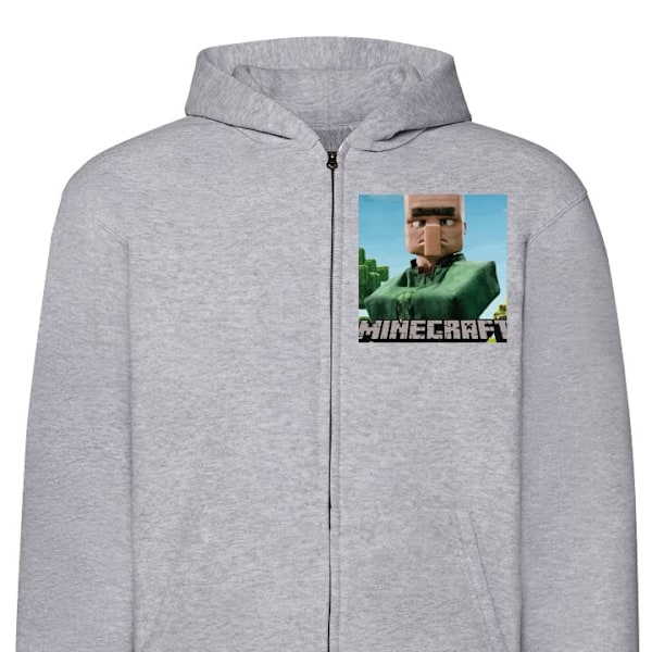 Zip-Hettegenser | Hettegenser med Glidelås for Voksne A Minecraft Movie grå S