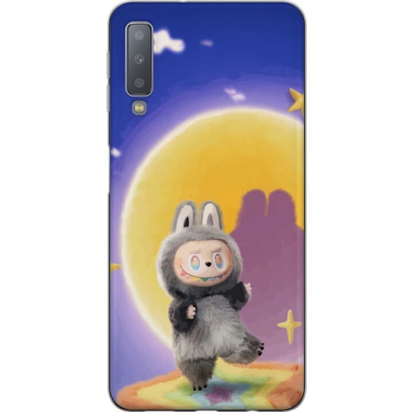 Samsung Galaxy A7 (2018) Genomskinligt Skal Labubu Neon Pop