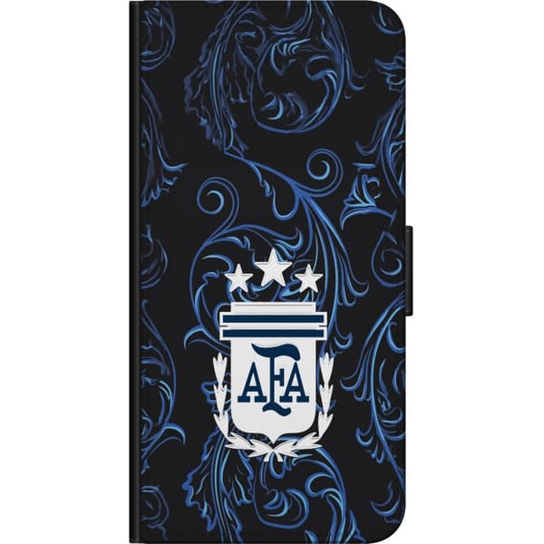 Kompatibel Tegnebogsetui til Xiaomi Redmi Note 9 Pro Argentinas AFA-emblem på mørkeblå ornamental baggrund blå