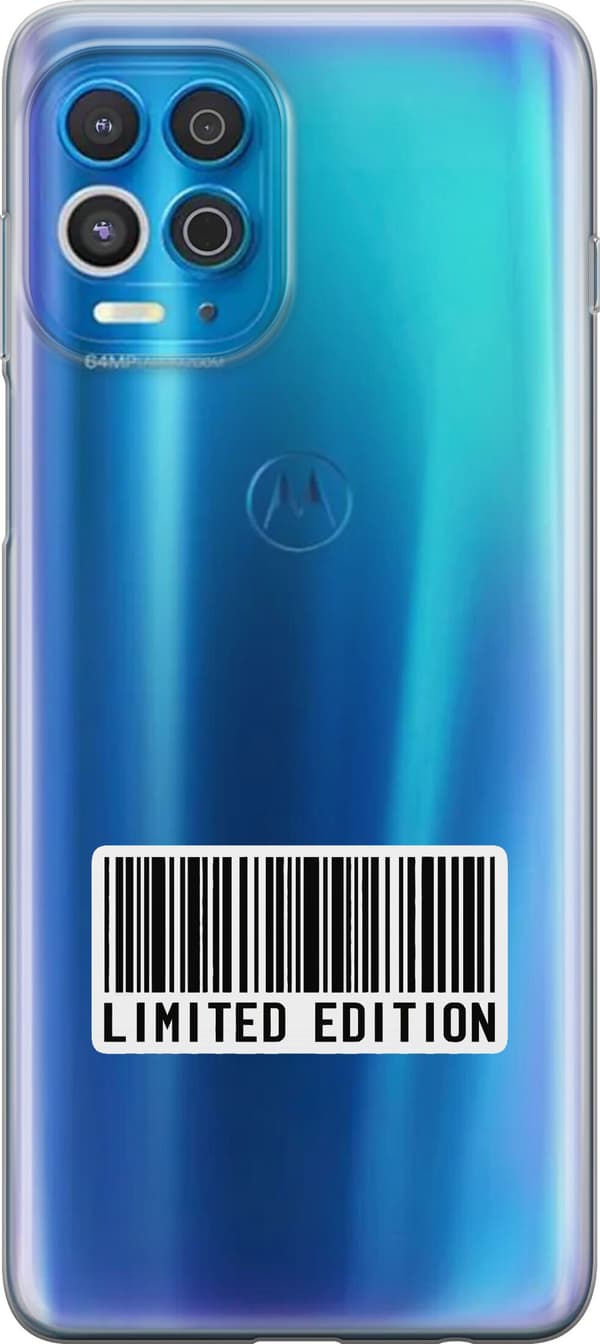 Kompatibel Mobilcover til Motorola Edge S Stregkode - Sort motiv i begrænset oplag - Stregkode. sort