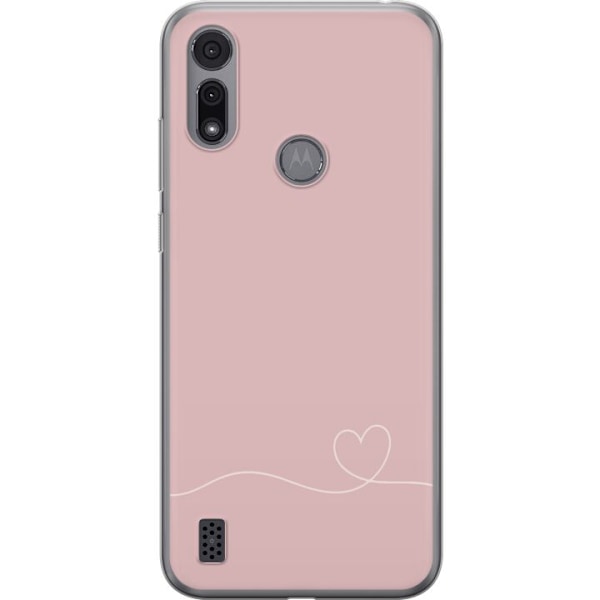 Motorola Moto E6i Genomskinligt Skal Rosa Hjärna Design