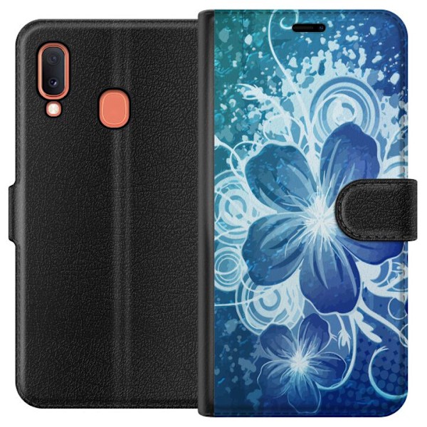 Samsung Galaxy A20e Tegnebogsetui Blomst