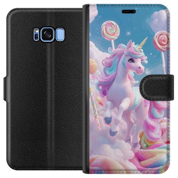 Samsung Galaxy S8 Tegnebogsetui Enhjørning Candy Pastel Kawaii Motiv Sød Populær Farve Grafisk Trend Børne Motiv Fantasy Art