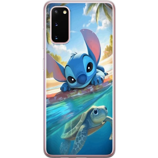Samsung Galaxy S20 Gjennomsiktig deksel Stitch med skilpadde -